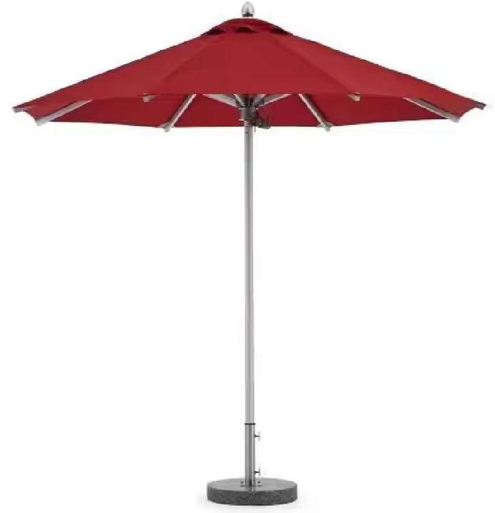8ft Polyester Waterproof Red Parasol Cover Middle Pole Aluminum Patio Umbrella Outdoor Picnic Umbrella