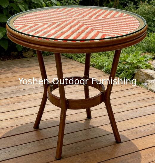 All Weather Portable Outdoor Coffee Table Compact Folding Design for Hotel Balcony Bistro