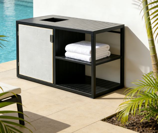 Pool Storage Unit All in One Waterproof Aluminum Outdoor Storage Cabinet for Pool Patio ...