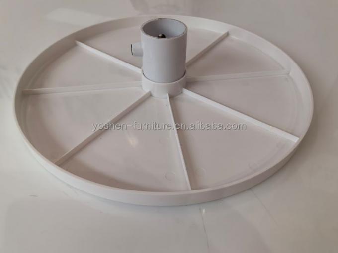 14.5'' Portable Umbrella Table Patio Pool Drink Shelf Stand White Plastic Round Outdoor Beach Umbrella Tray Table 5