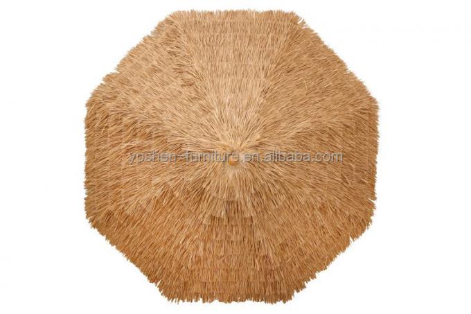 9 Feet Hawaii Style Umbrella Thatched Tiki Roof Plastic Straw Umbrella Parasol With Tassel 0