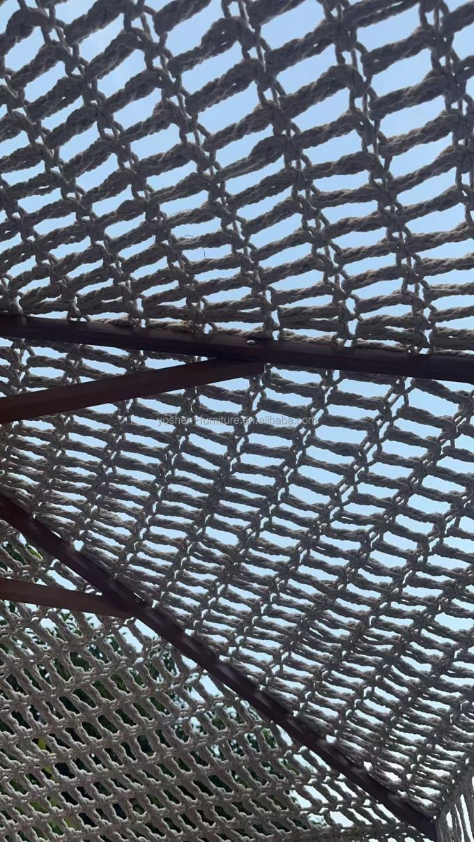 9 ft Commercial Market Umbrella Rope Tassel Macrame Parasol Popular Crochet Woven Umbrella 5