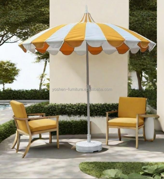 8.5 ft Durable Batwing Pagoda Umbrella Parasol Pagoda Style Patio Umbrella Lightweight Pagoda Market Umbrella 2