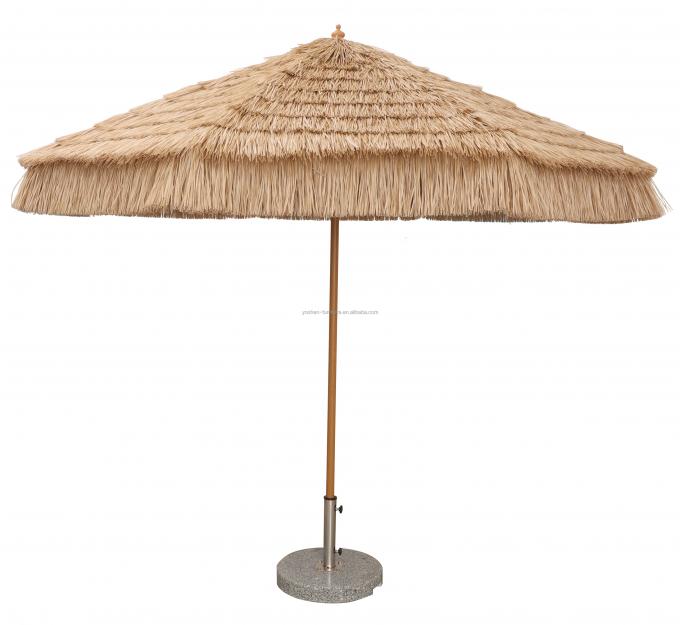 Resort Hotel Hawaii Style Synthetic Thatch Palm Leaf Garden Umbrella Parasol Straw Glass Beach Umbrella 0