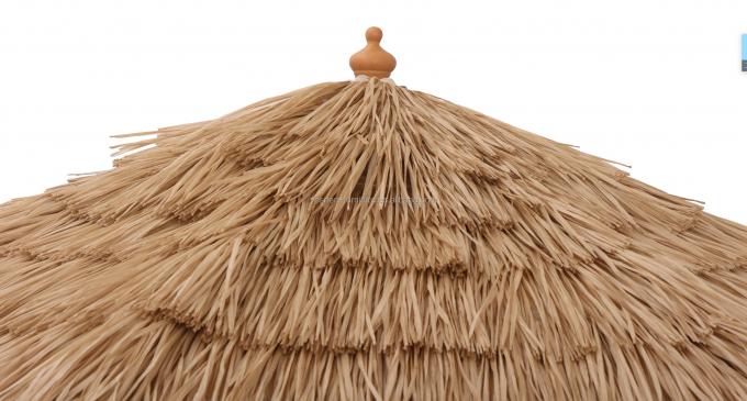 Resort Hotel Hawaii Style Synthetic Thatch Palm Leaf Garden Umbrella Parasol Straw Glass Beach Umbrella 4