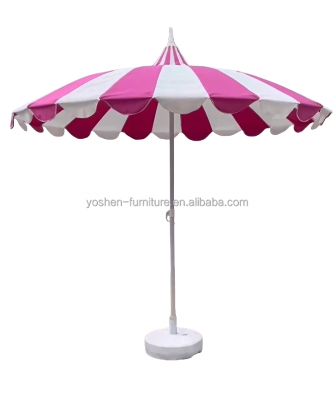 8.5 ft Durable Stainless Steel Pole White Umbrella Pagoda Light Weight Pagoda Outdoor Umbrellas Parasol 0