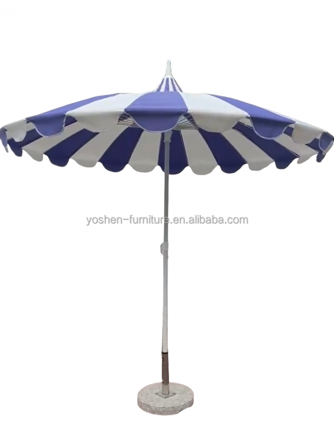 8.5 ft Durable Stainless Steel Pole White Umbrella Pagoda Light Weight Pagoda Outdoor Umbrellas Parasol 1