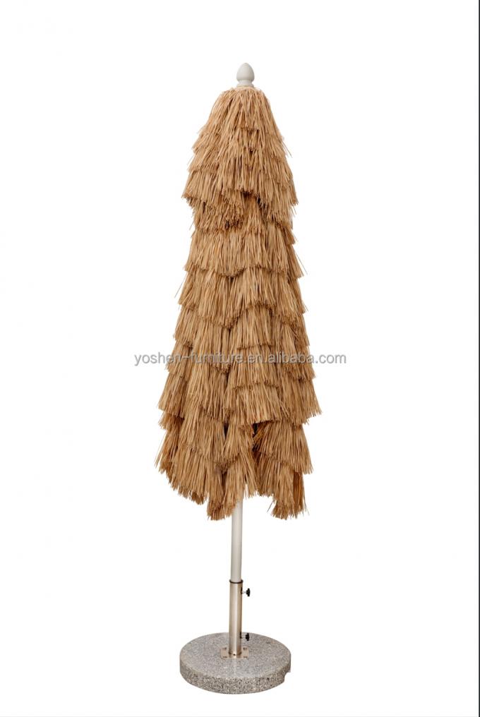8 FT Aluminum Vintage Maldives Umbrella Beach House Hula Beach Umbrella Resort Thatched Tiki Umbrella 4