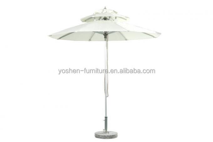Resort Commercial Beach Garden Two Layer Round Outdoor Table White Umbrellas Parasols Restaurant Umbrella 1