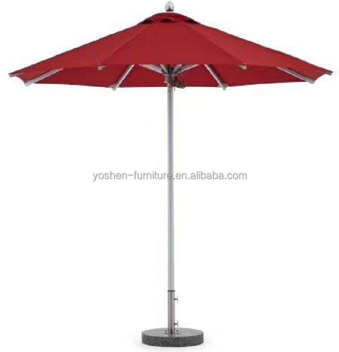 8ft Polyester Waterproof Red Parasol Cover Middle Pole Aluminum Patio Umbrella Outdoor Picnic Umbrella 0