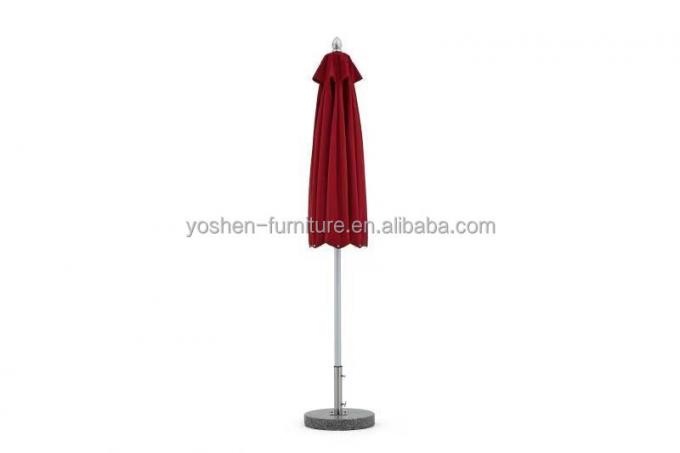 8ft Polyester Waterproof Red Parasol Cover Middle Pole Aluminum Patio Umbrella Outdoor Picnic Umbrella 4