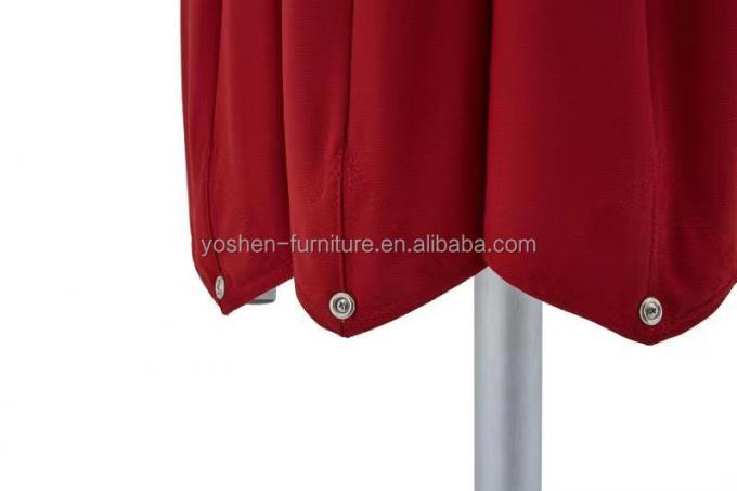 8ft Polyester Waterproof Red Parasol Cover Middle Pole Aluminum Patio Umbrella Outdoor Picnic Umbrella 3