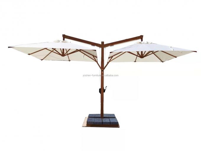 10ft Aluminum Double Canopy Garden Umbrella Parasol Two Heads Patio Umbrella Twin Beach Umbrella 0
