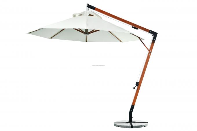 6.6 FT Central Aluminum Pole Beach Umbrella Outdoor Patio Cabana Resort Hotel White Umbrella Parasol 10