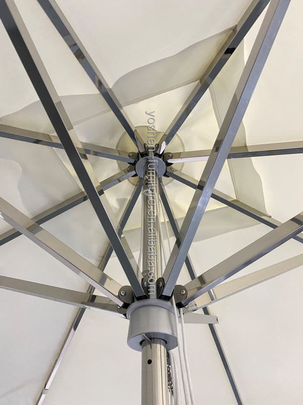 Heavy Duty Market Umbrella Luxury Star Hotel Round Outdoor Umbrella Stainless Steel Patio Umbrella Parasol 2