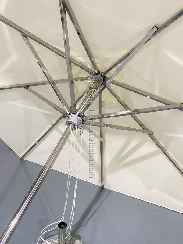 Heavy Duty Market Umbrella Luxury Star Hotel Round Outdoor Umbrella Stainless Steel Patio Umbrella Parasol 1