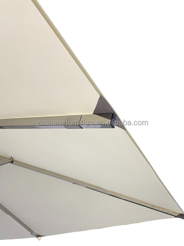 Heavy Duty Market Umbrella Luxury Star Hotel Round Outdoor Umbrella Stainless Steel Patio Umbrella Parasol 4