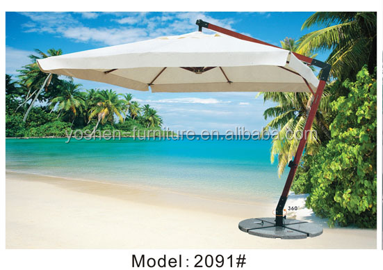 Outdoor Wood Like Aluminum Pole Beach Umbrella Garden Umbrella Parasol Patio Umbrella 0