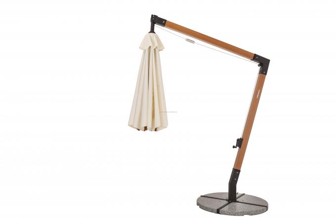 Outdoor Wood Like Aluminum Pole Beach Umbrella Garden Umbrella Parasol Patio Umbrella 2