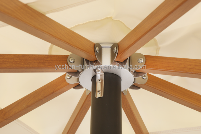 Outdoor Wood Like Aluminum Pole Beach Umbrella Garden Umbrella Parasol Patio Umbrella 4