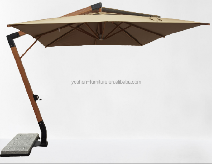 4m Heavy Duty Large Umbrella Outdoor Popular Market Umbrella Aluminum Beige Cantilever Umbrella 0