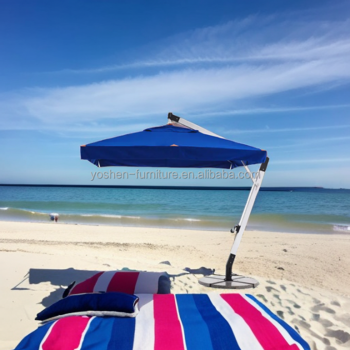 Swimming Pool Patio Umbrella Waterproof Garden Cafe Parasol Logo Customized Cantilever Beach Umbrella With Fringe 3