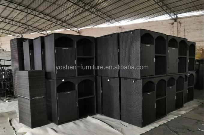 Best Selling Hotel Outdoor Pool Equipment Storage Plastic Rattan Pool Cabinet Towel Storage Poolside With Wheels 5