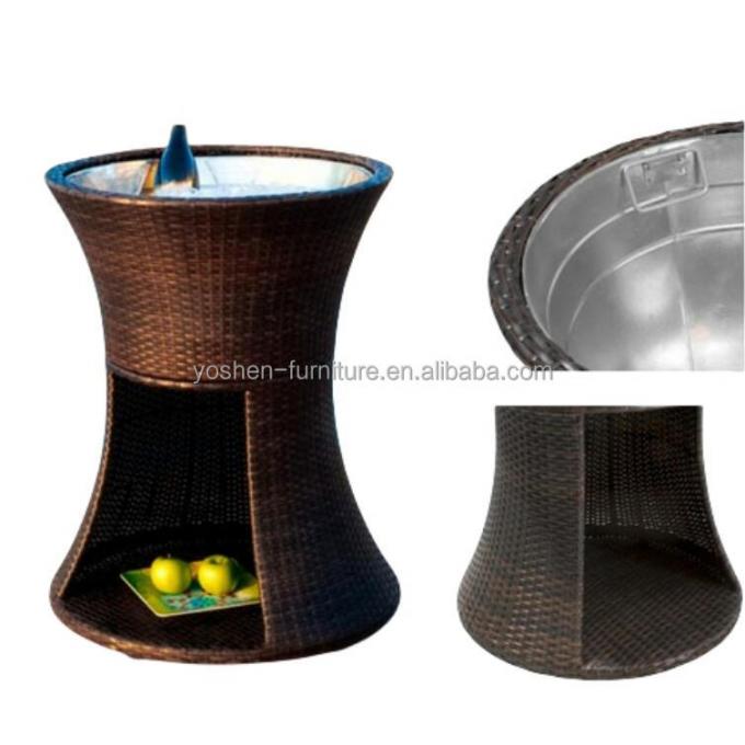 Customized Pool Furniture Resin Wicker Plastic Rattan Cooler Rattan Garden Beverage Cooler 2